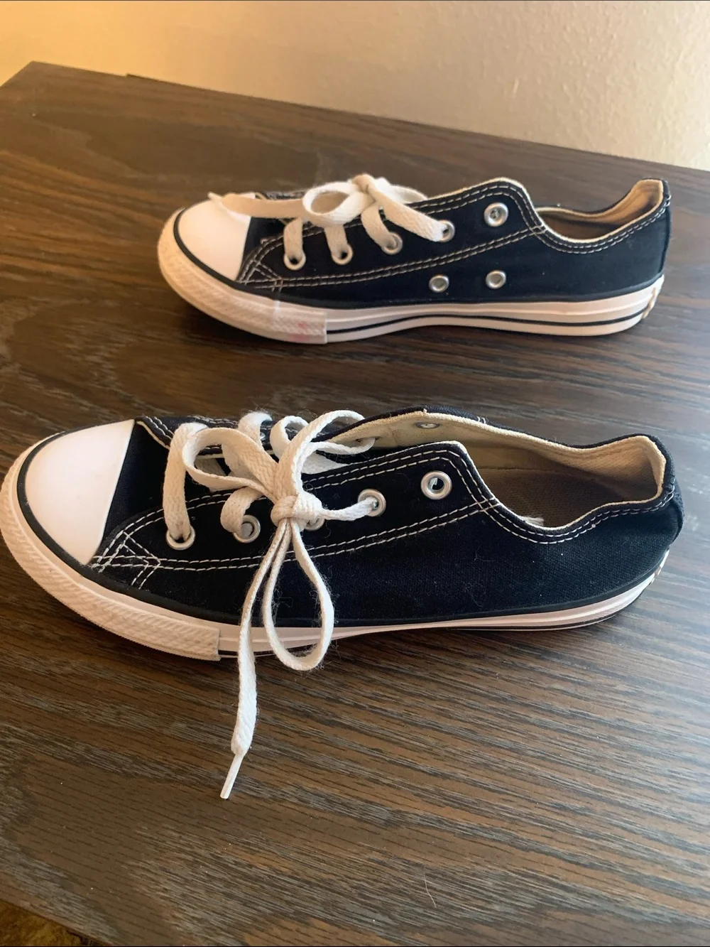Converse Kids Low Top Sneakers - Size 2 Black & White